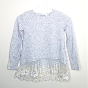 Chasing Fireflies Lace Hi Lo Shirt M 7/8
